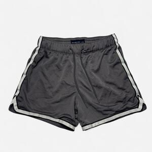 Abercrombie Fitch Gray Mesh Athletic Shorts Mens Small Drawstring Side Stripe